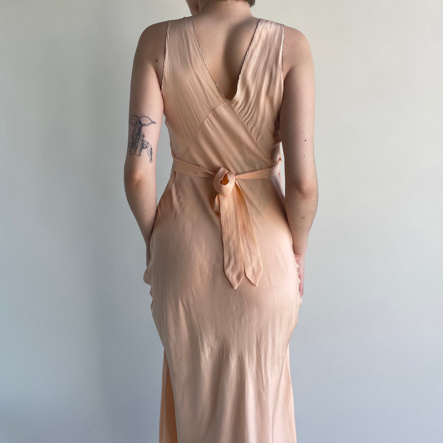 30's silk maxi dress