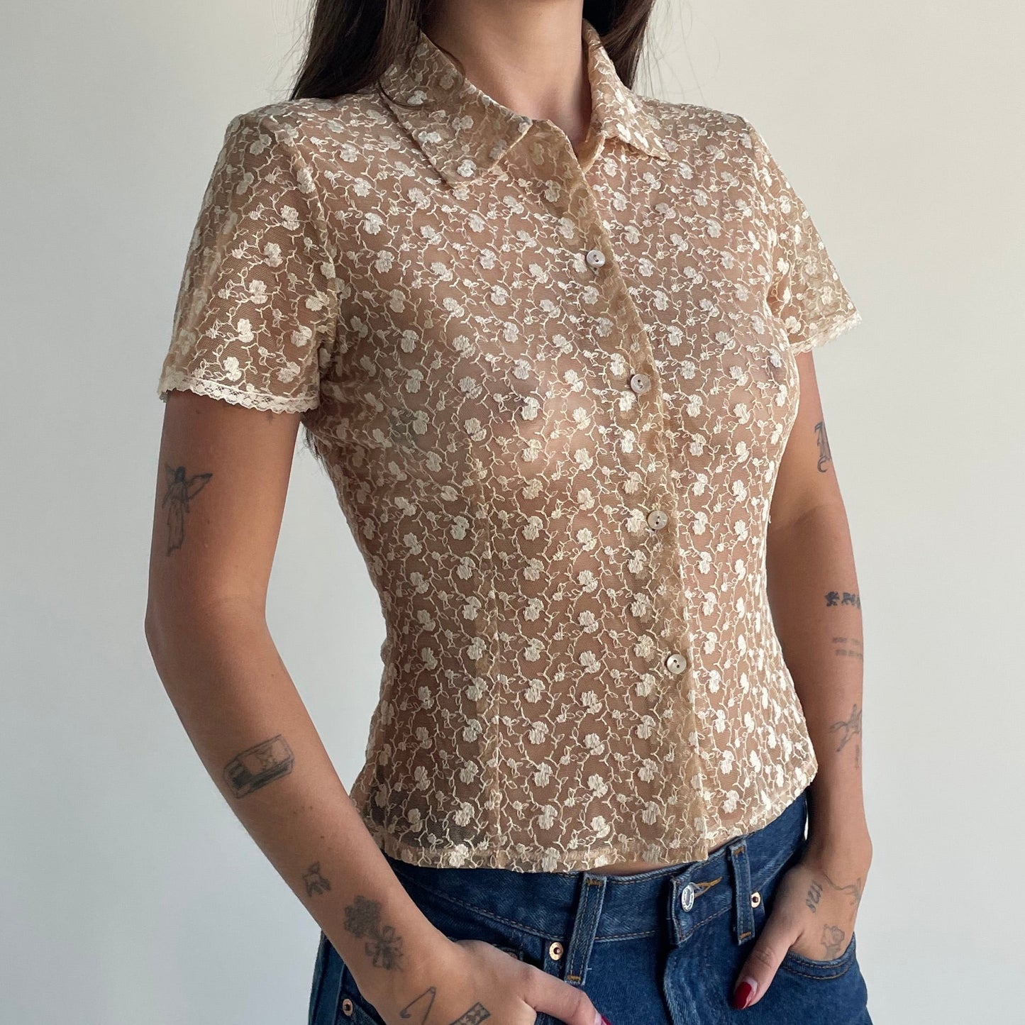 anna molinari lace blouse