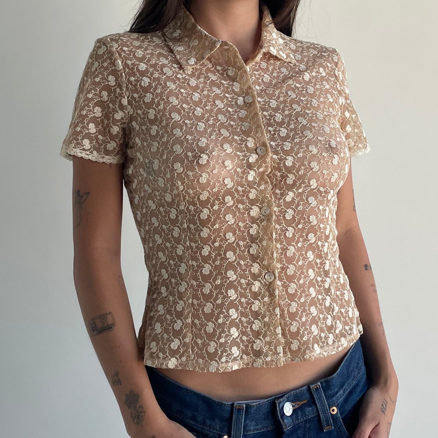 anna molinari lace blouse