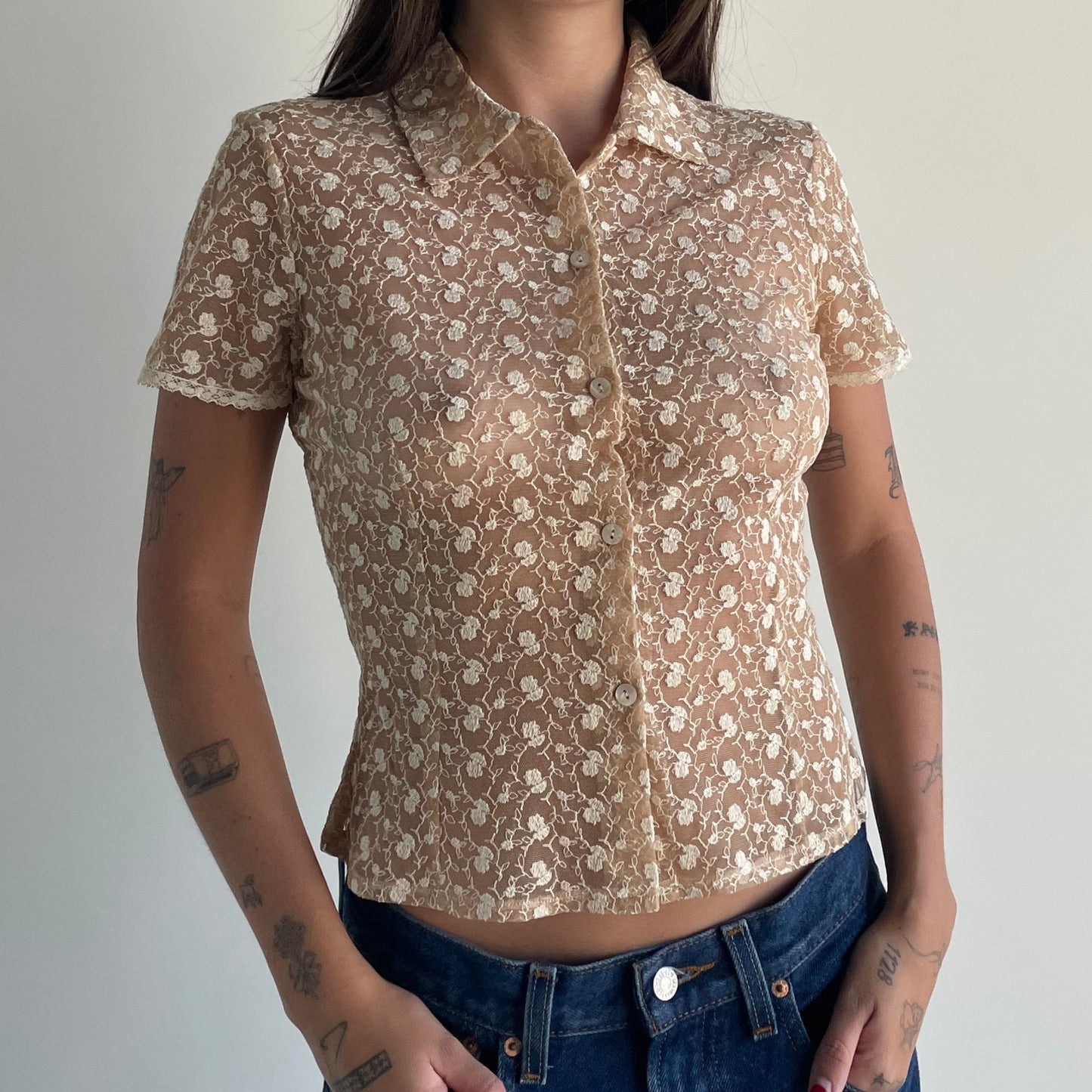 anna molinari lace blouse