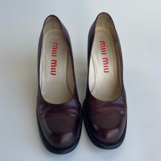 miu miu brown heels