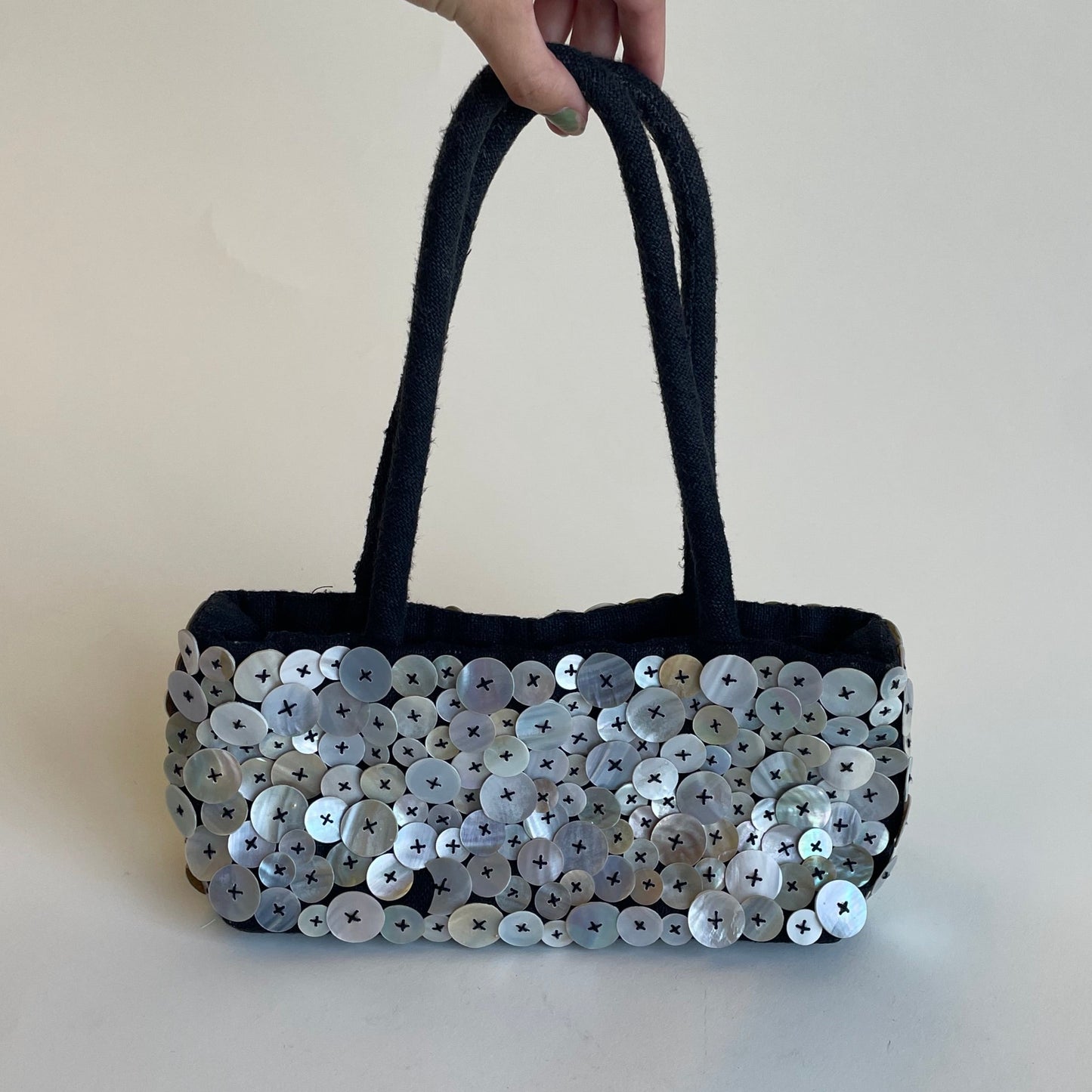 pearl button purse