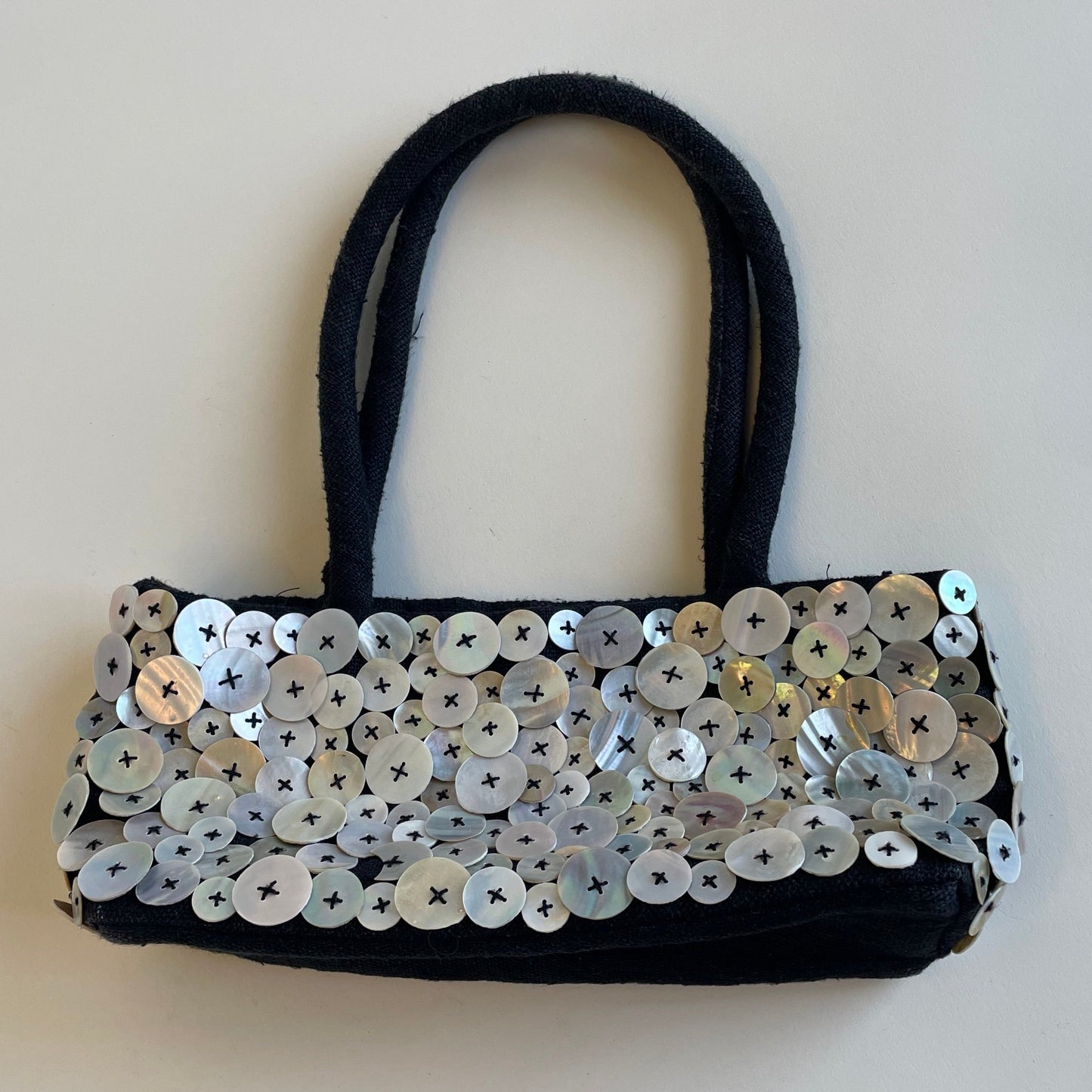 pearl button purse