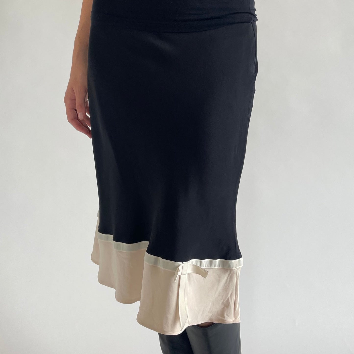 silk bow skirt