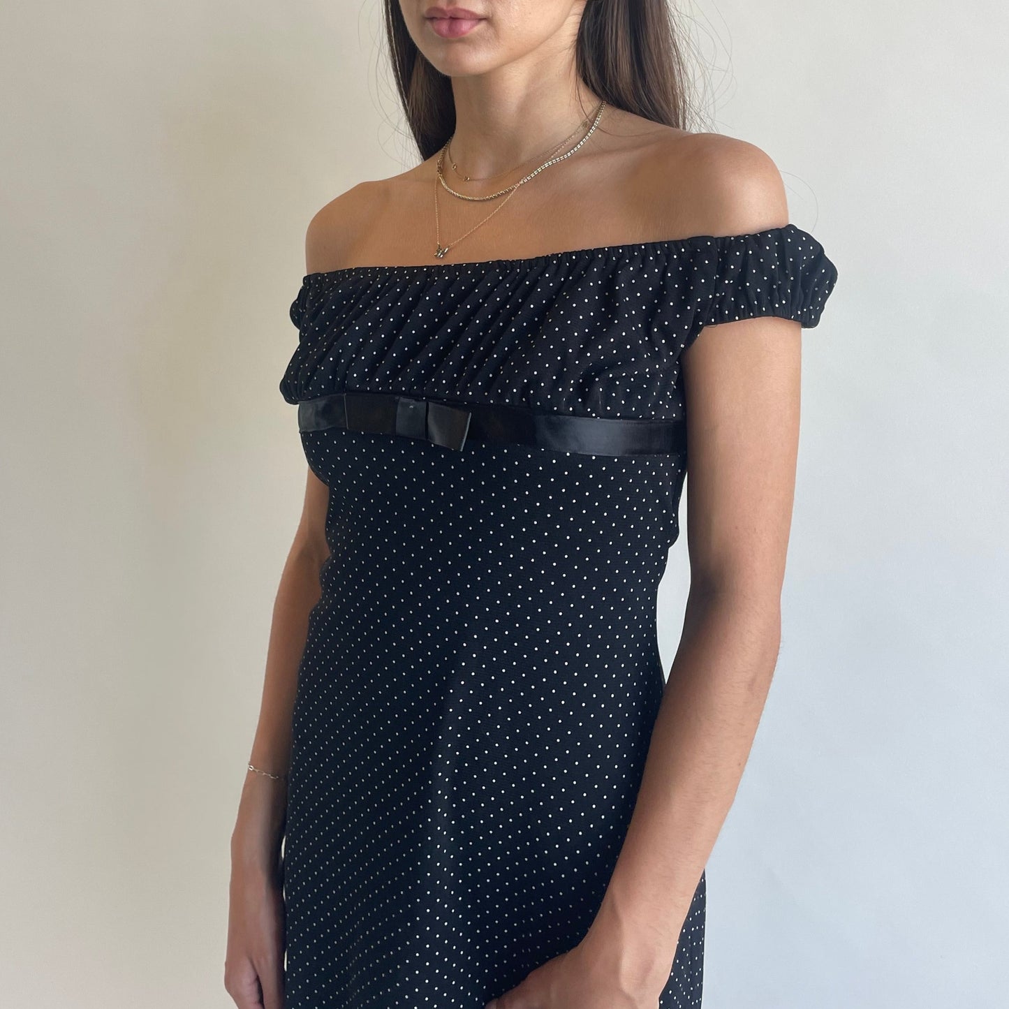 polka dot mesh dress