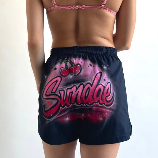 airbrushed cherry shorts