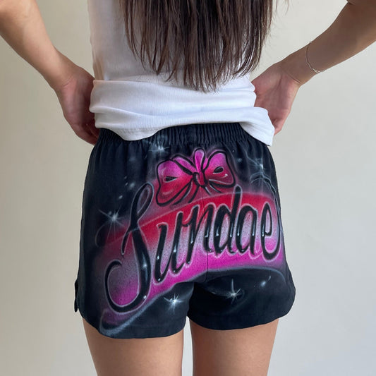 airbrushed bow shorts