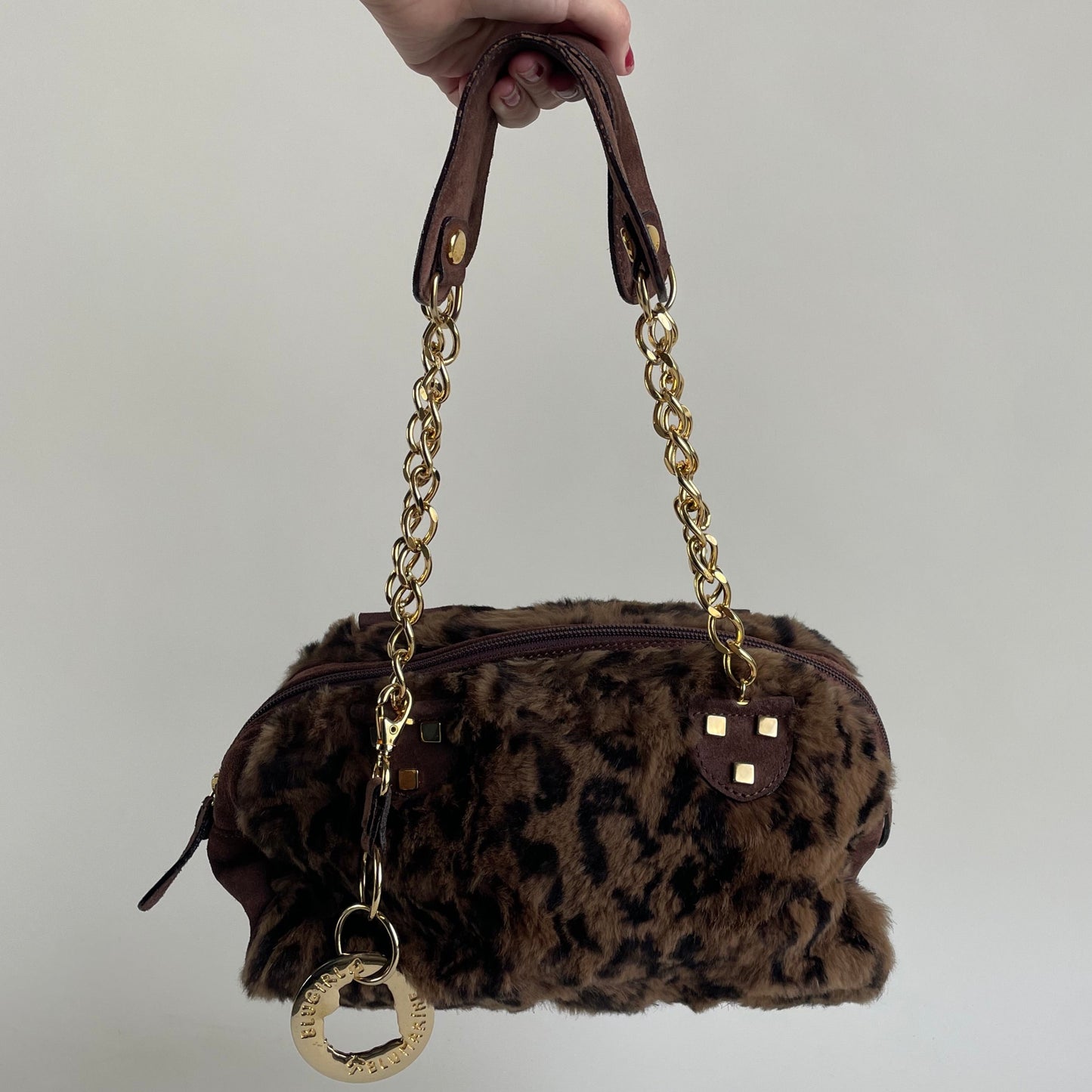 blumarine fur cheetah bag