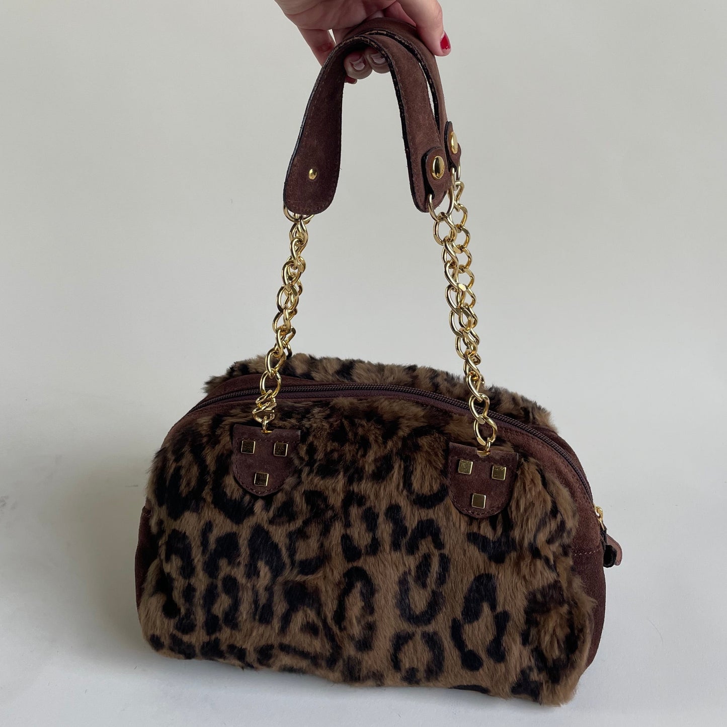 blumarine fur cheetah bag