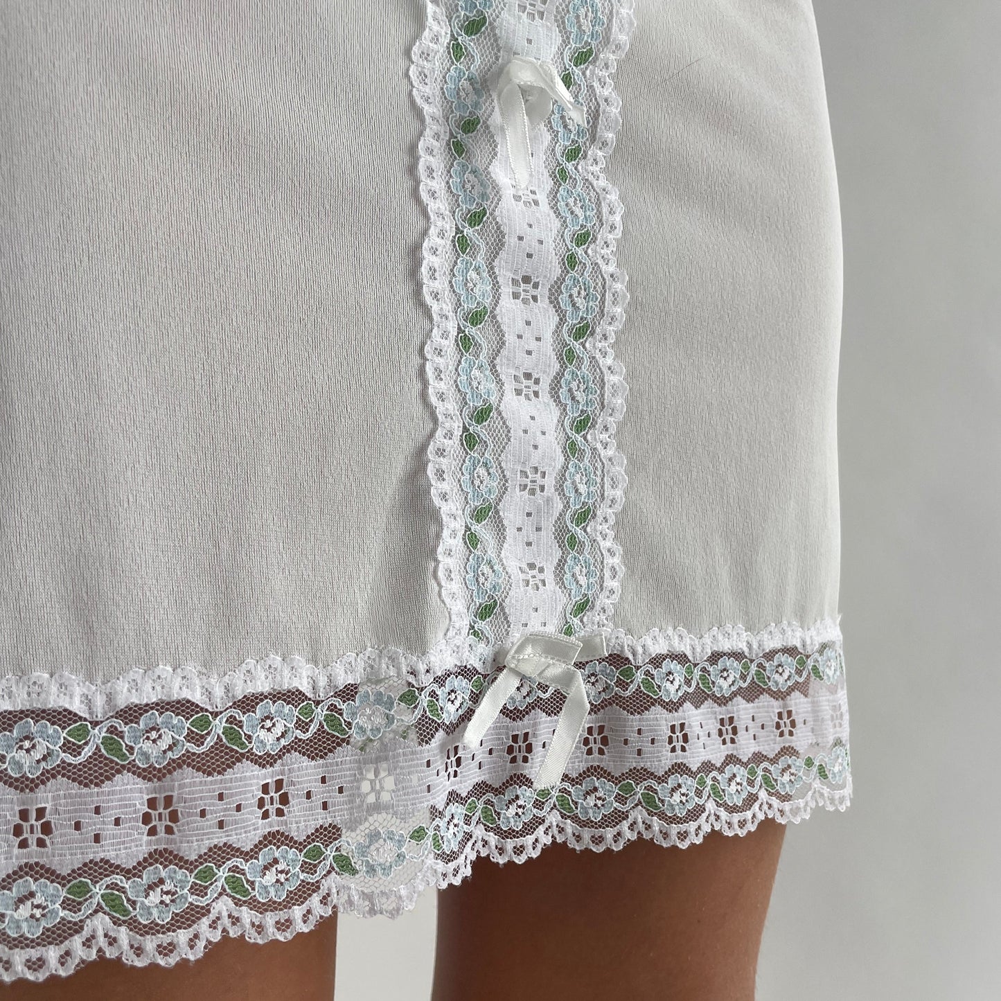 white slip skirt