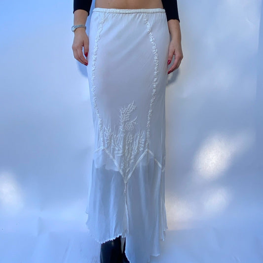 white maxi skirt