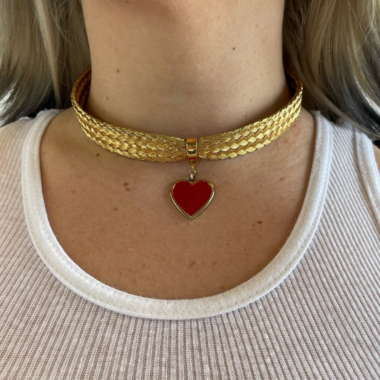 red heart choker