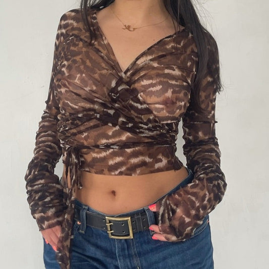 leopard wrap top