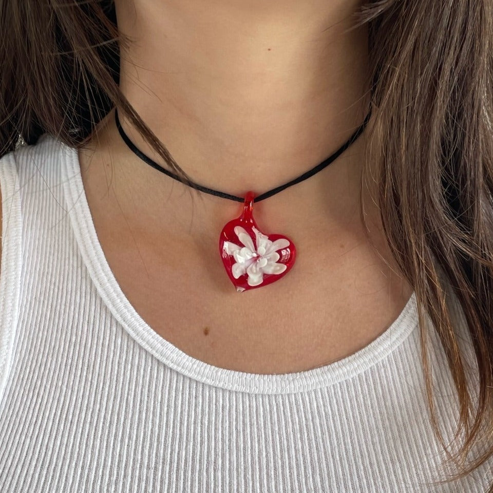 strawberry heart choker