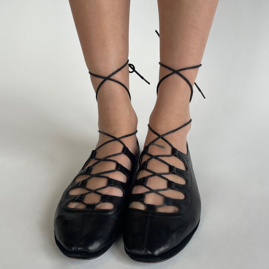 sonia rykiel lace-up ballet flats