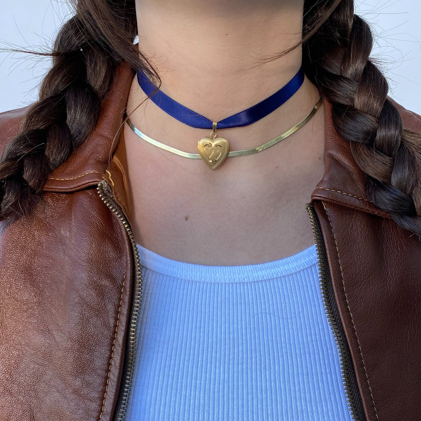 ribbon locket necklace