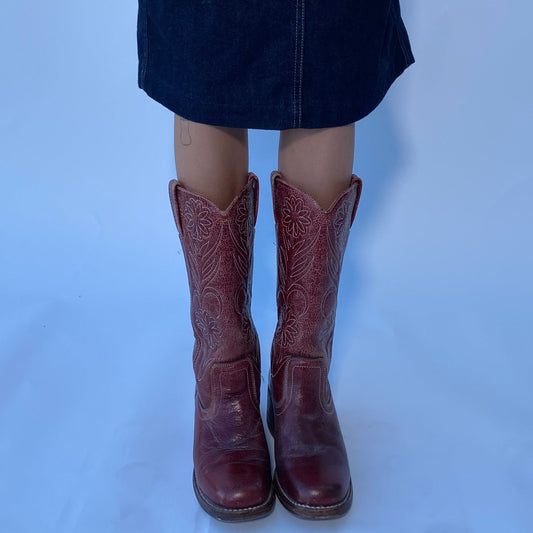 red floral frye boots