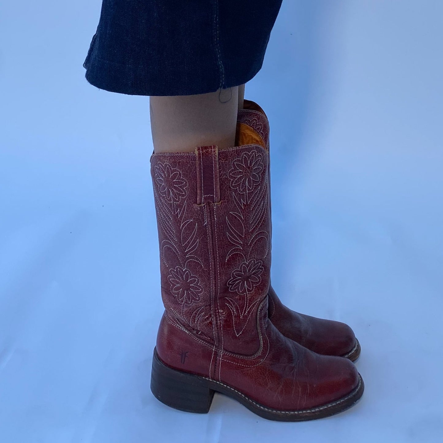 red floral frye boots