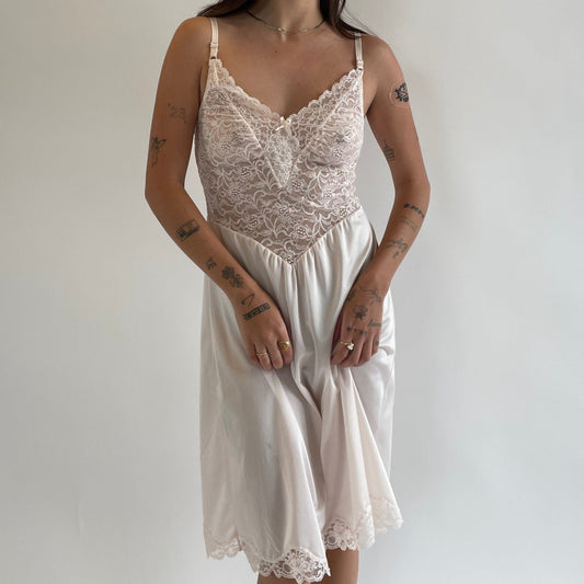 pink lace slip dress