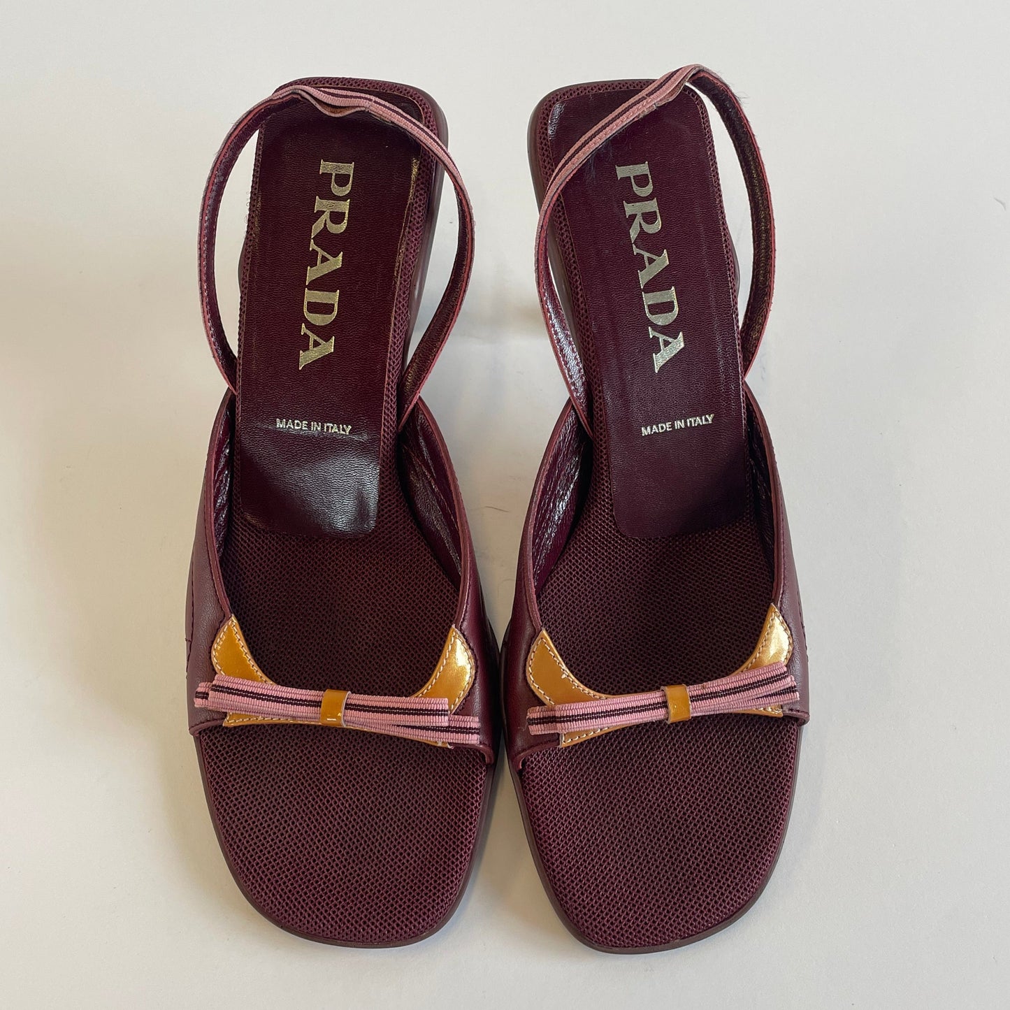 maroon prada heels