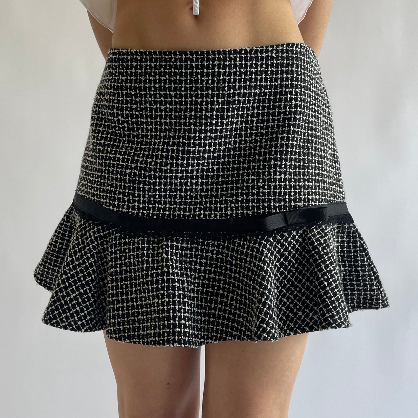 tweed mini skirt