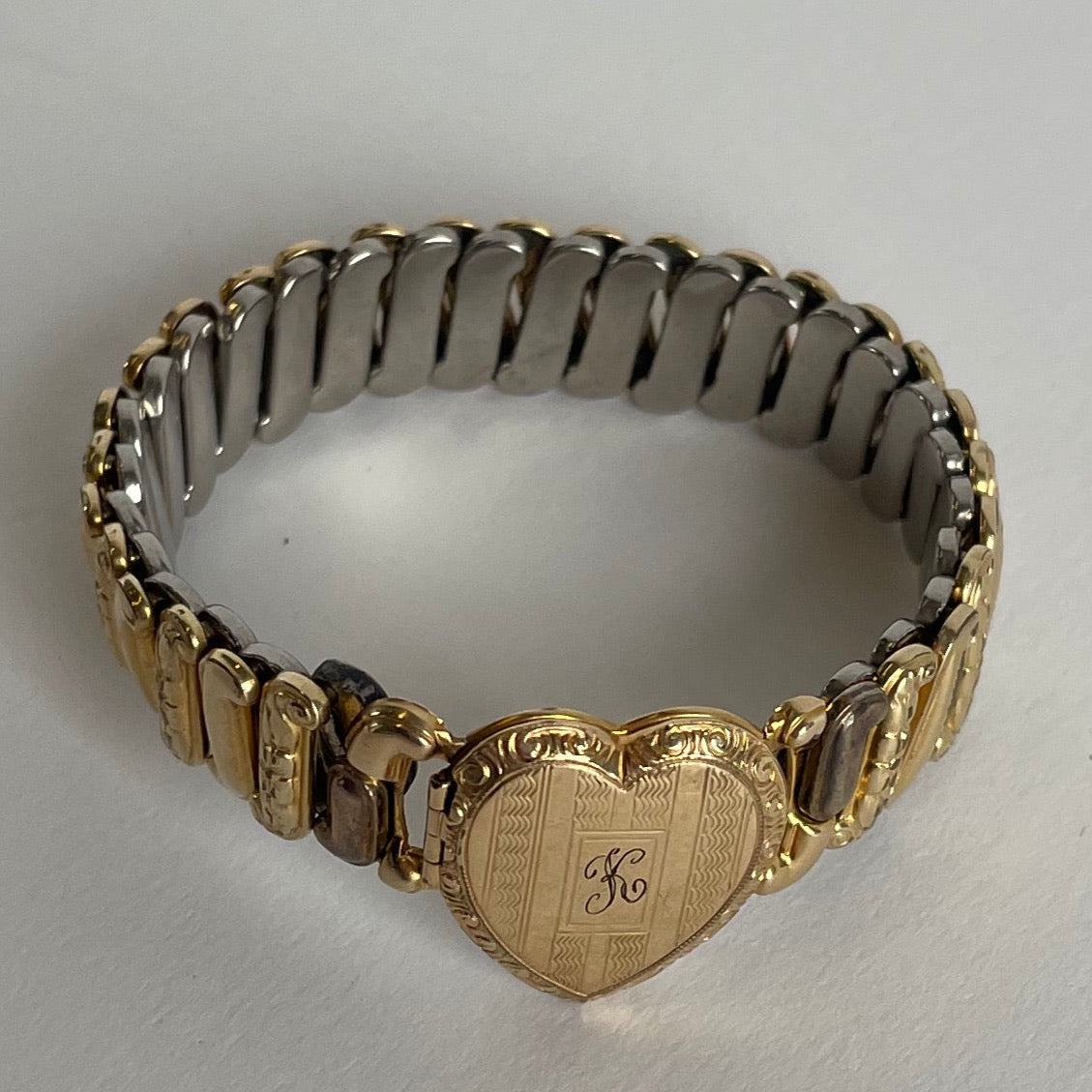gold fill locket bracelet