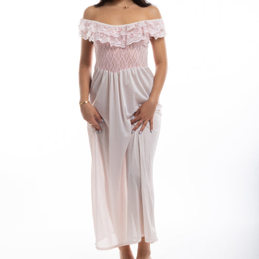 pink lace maxi dress