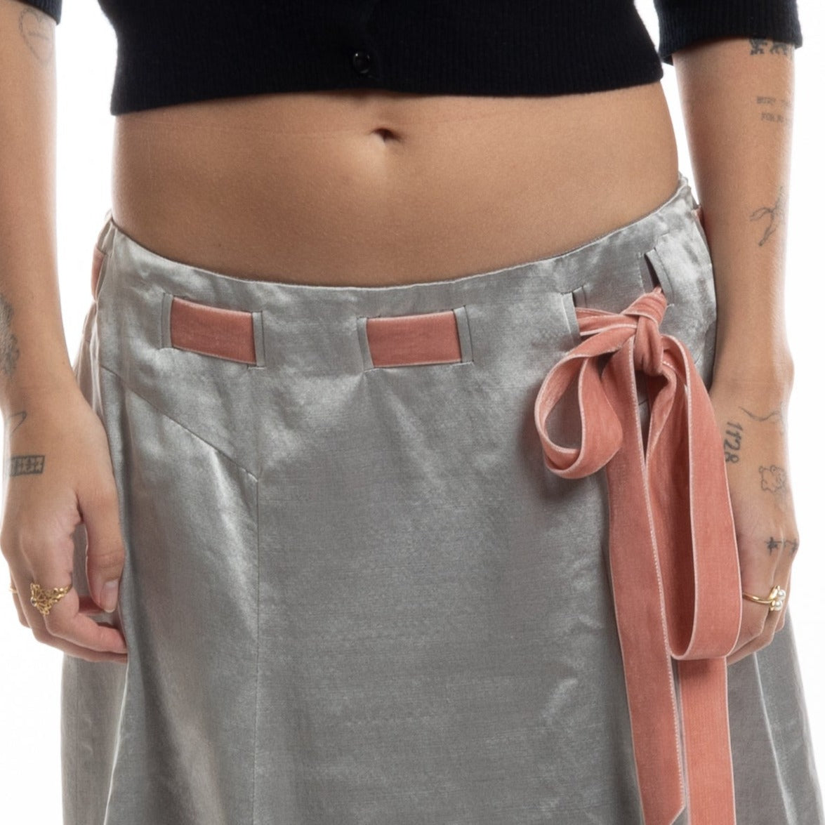 blumarine pink bow skirt