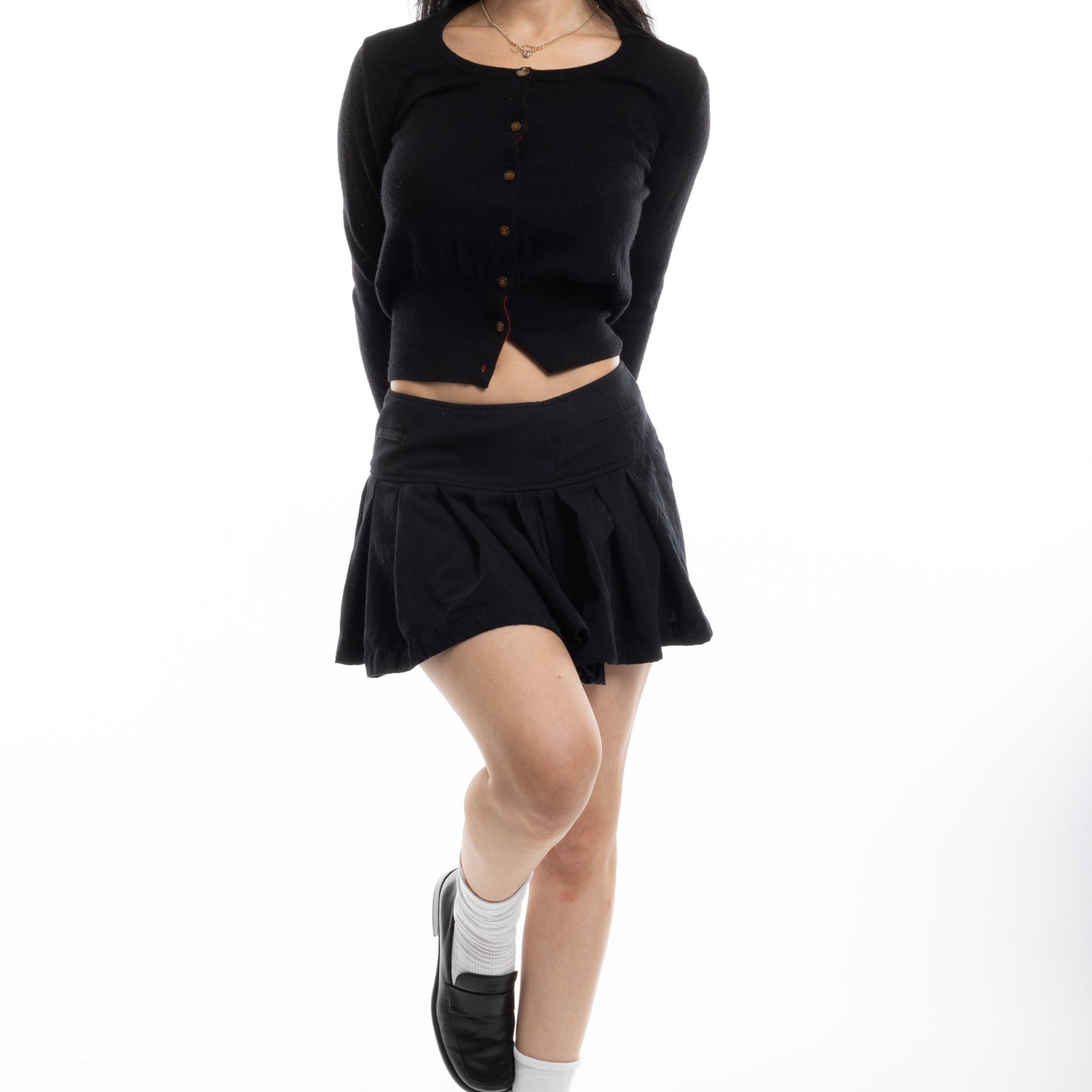 jean paul gaultier black mini skirt